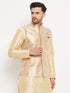 Men's Rose Gold Jacquard Nehru Jacket